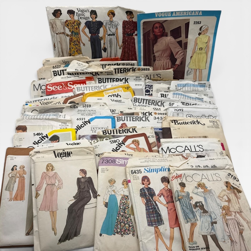 Vtg Vogue McCall Butterick Simplicity Sewing Patterns 52 Lot Womens 70's 80's - Picture 1 of 8